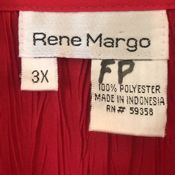 Rene Margo 3X Blouse 3Quarter Sleeve - Picture 4 of 5